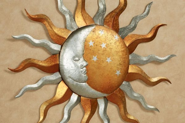 Sun and moon outdoor wall decor