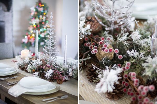 Rustic christmas table decor