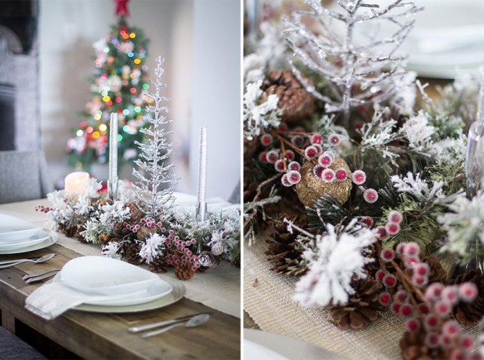 Rustic christmas table decor