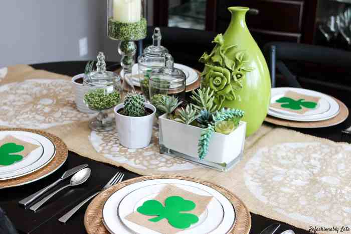 St patrick's table decor