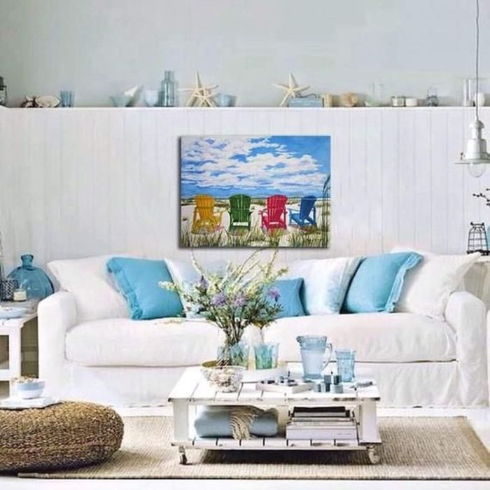 Nautical wall decor for living room