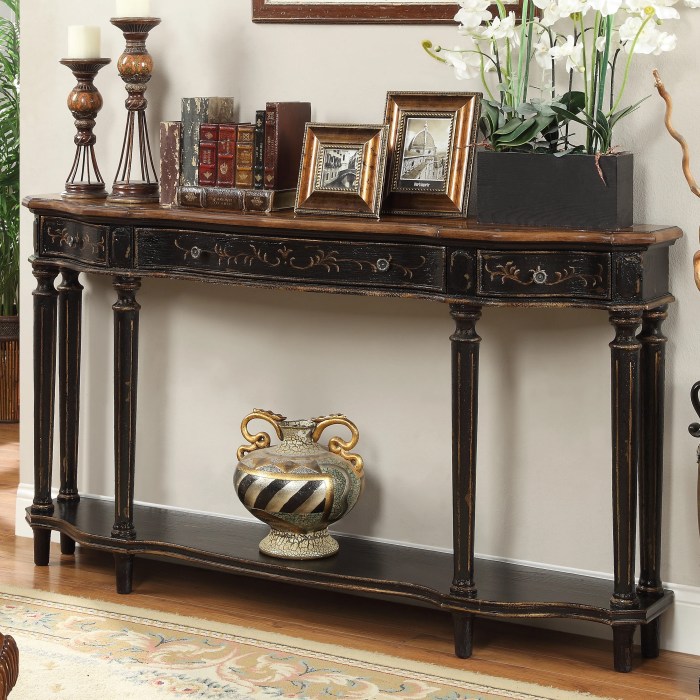 Living room console table decor