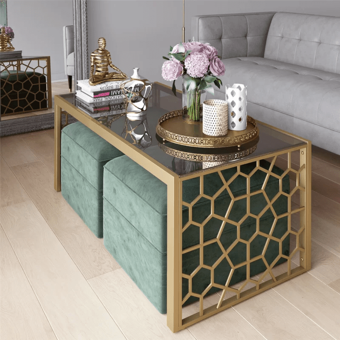 Glam coffee table decor