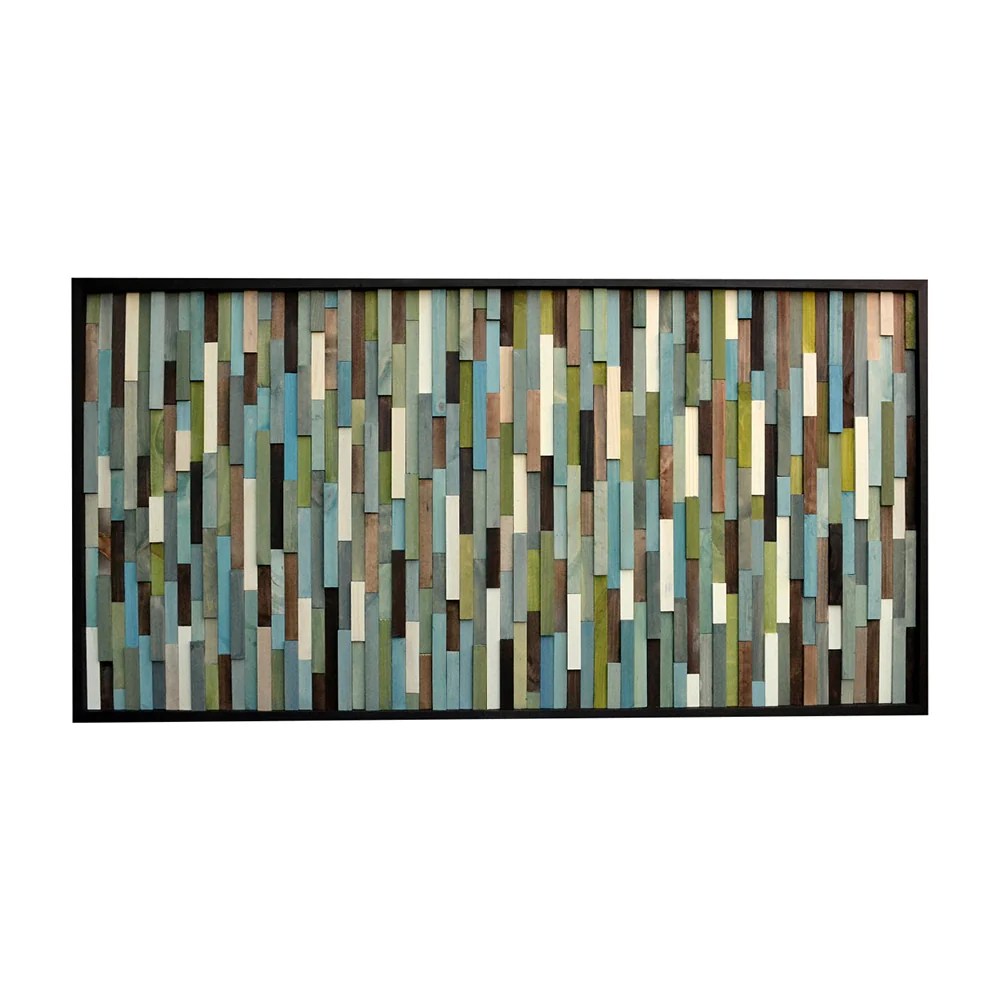 Headboard modern wood wall sculpture king bedroom bed geometric colorful glamour large transform wooden mosaic office decor collections shop