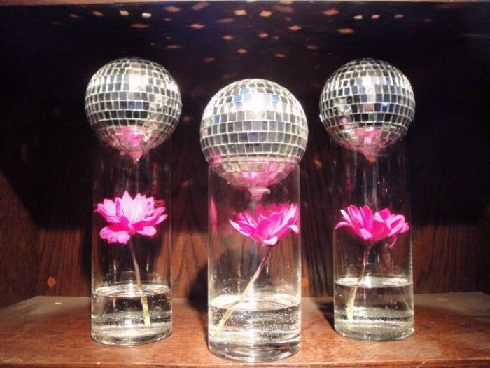 Disco ball table decor