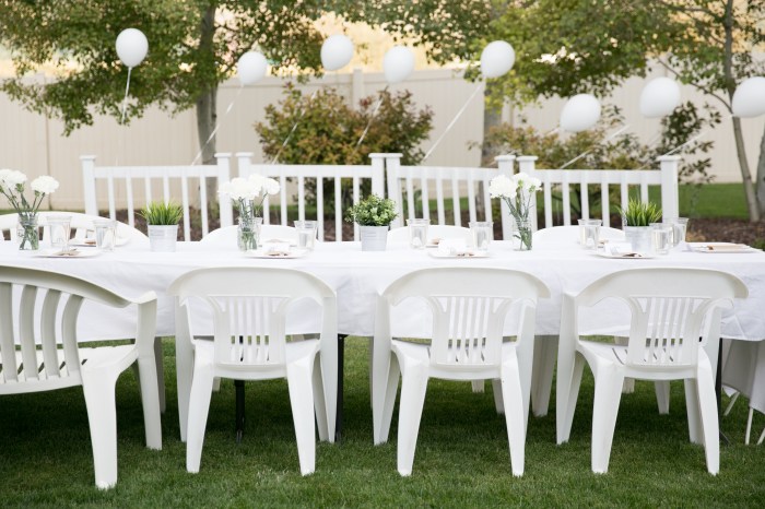 White table decor for diner en blanc