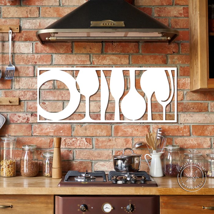 Metal wall decor for kitchen