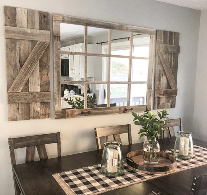 Farmhouse mirror wall decor