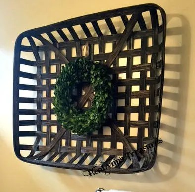 Large tobacco basket wall decor