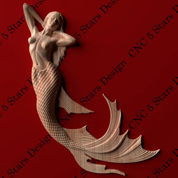 Wooden mermaid wall decor