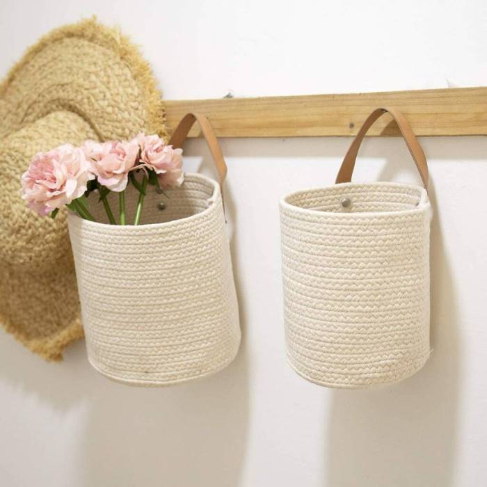 Woven basket wall decor