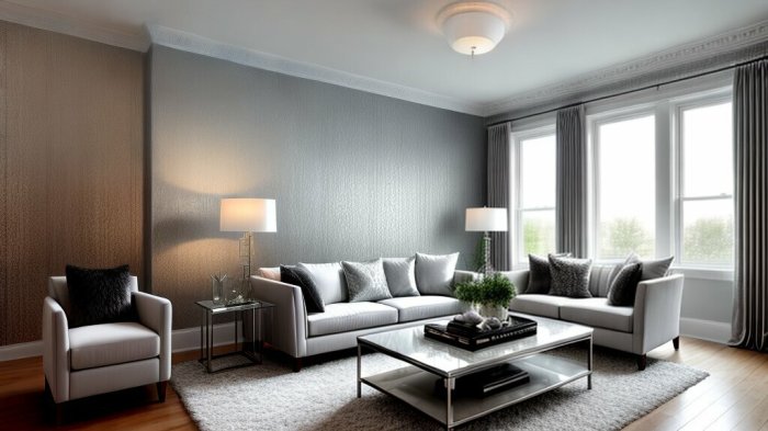 Silver wall decor for living room