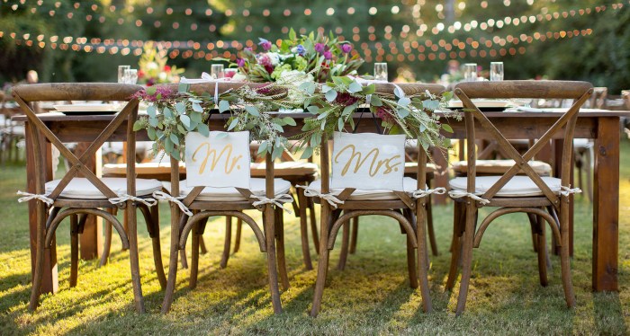 Wedding table decor rentals