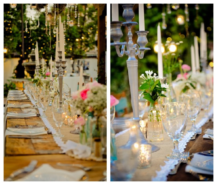 Vintage wedding table decor