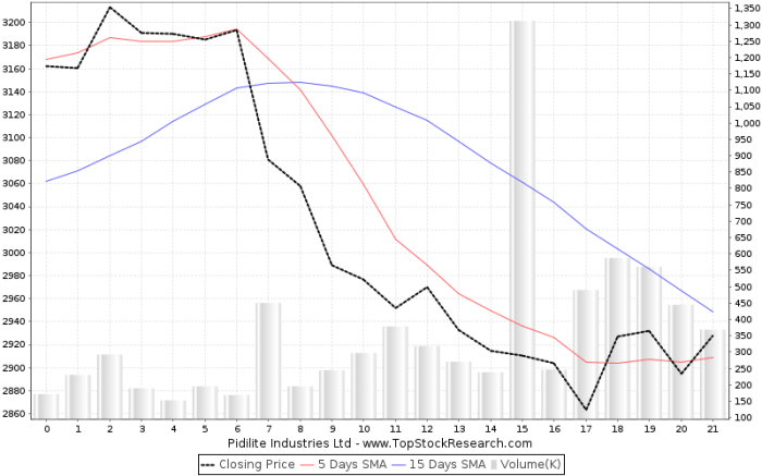 Pidilite industries stock price