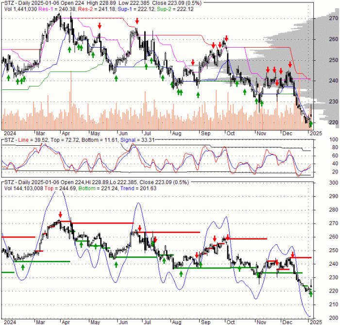 Price of stz stock